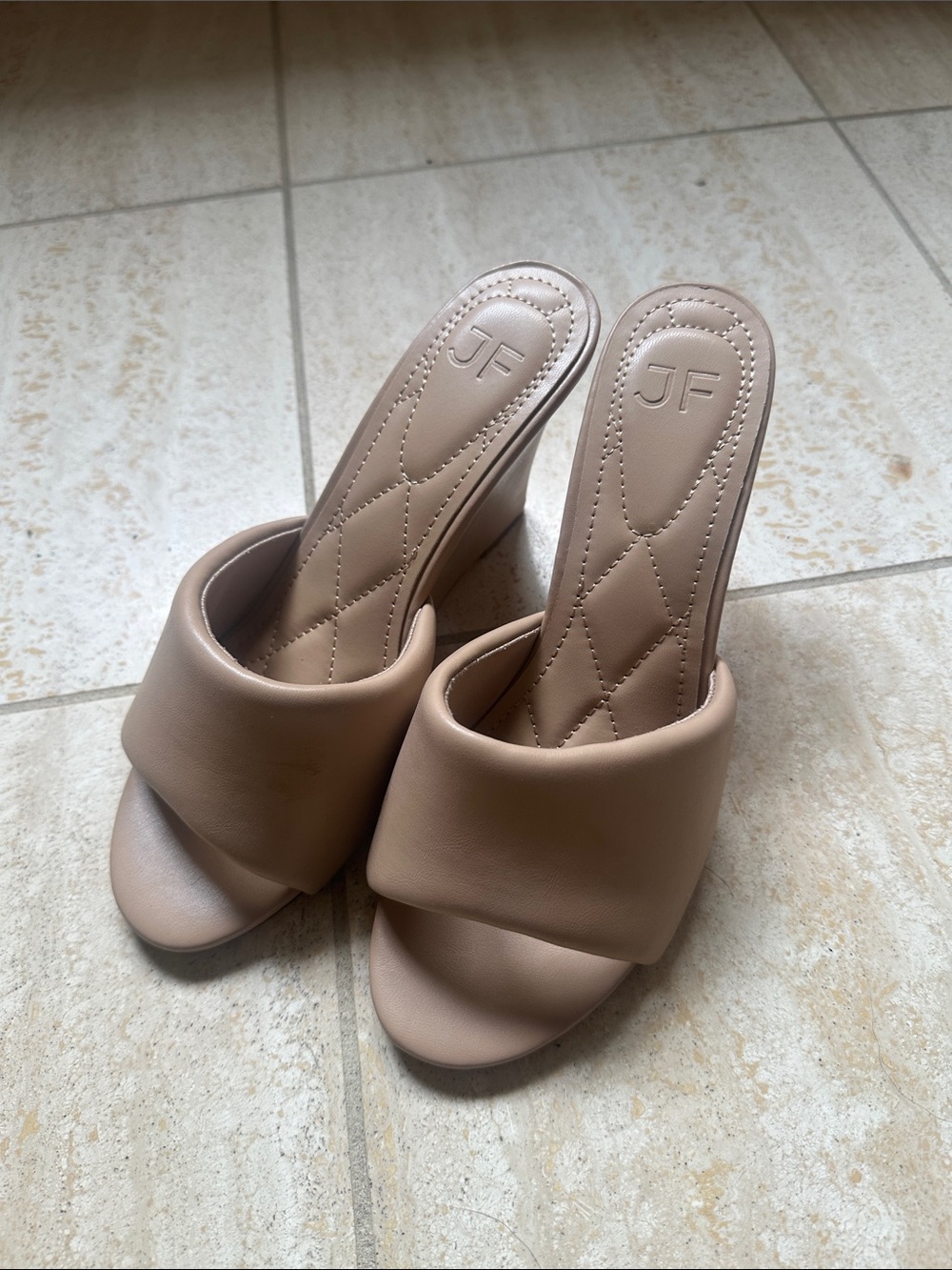 JustFab puffy faux leather wedges